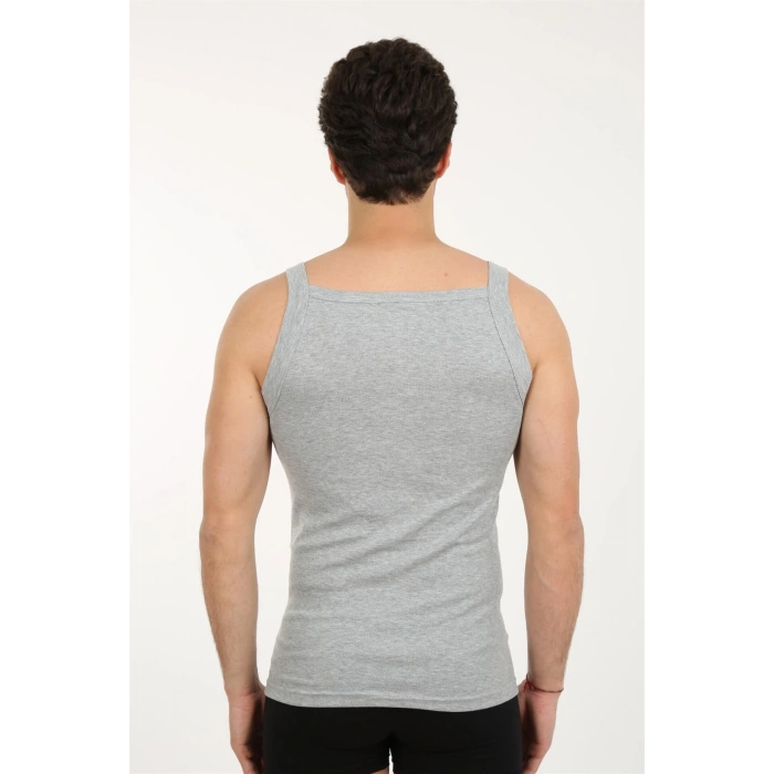 MARSiLYAN- Erkek Kalın Askılı Likralı Atlet Gri