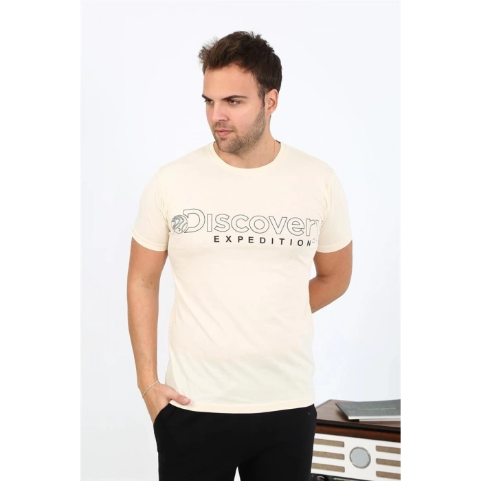 MARSiLYAN- Erkek Kısa Kol Penye Pijama Takımı Krem