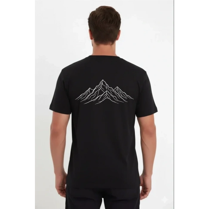 MARSiLYAN- Erkek Nihilist Penguen Özel Tasarım Oversize Bisiklet Yaka Tişört - Siyah