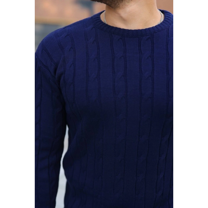 MARSiLYAN- Erkek örgü Desen Bisiklet Yaka Kazak