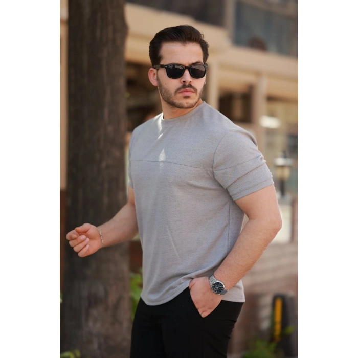 MARSiLYAN- Erkek Oversize Bisiklet Yaka Kısa Kollu T-shirt