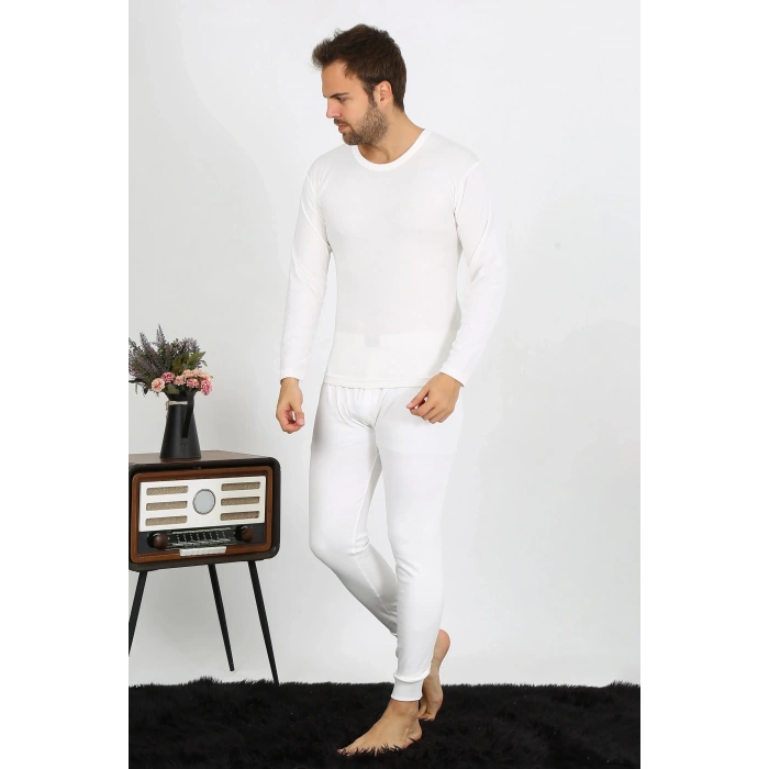 MARSiLYAN- Erkek Pamuk Ekru İçlik Takım