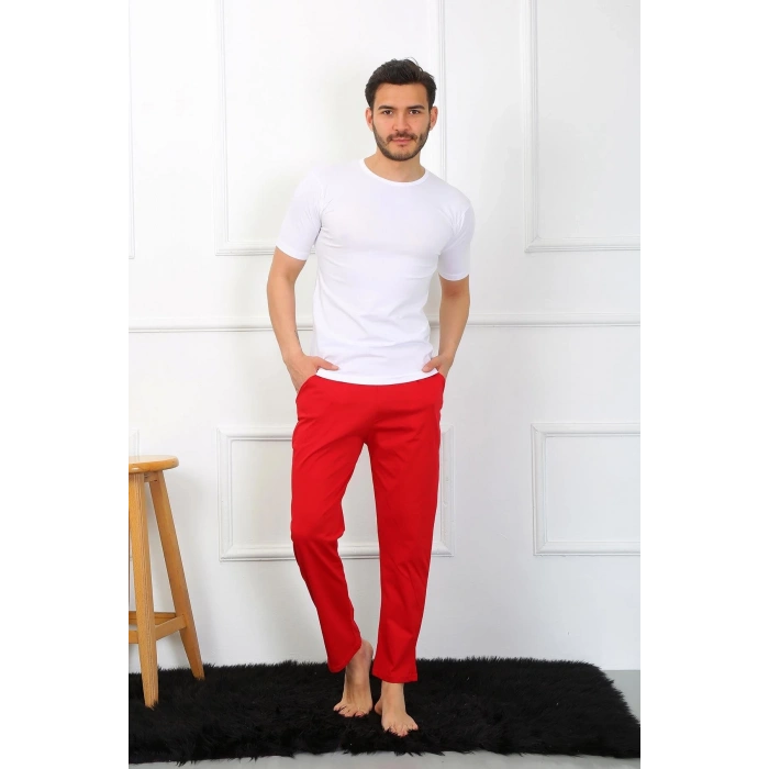 MARSiLYAN- Erkek Pamuk Kırmızı Tek Alt Pijama