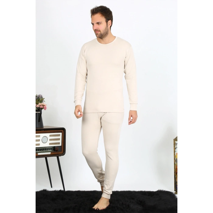 MARSiLYAN- Erkek Pamuk Krem İçlik Takım