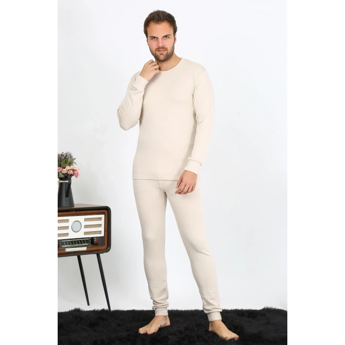 MARSiLYAN- Erkek Pamuk Krem İçlik Takım