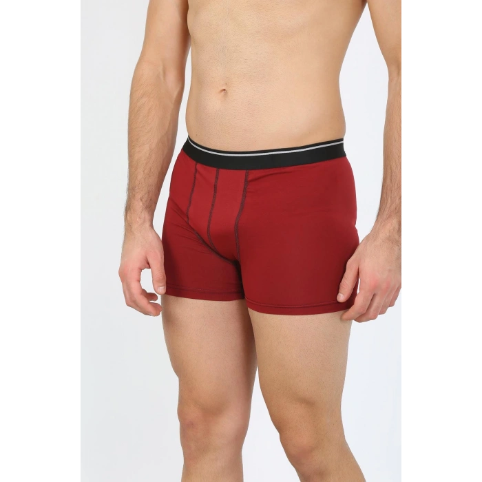 MARSiLYAN- Erkek Pamuk Likralı Boxer Bordo