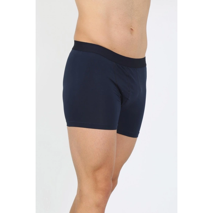 MARSiLYAN- Erkek Pamuk Likralı Boxer Lacivert