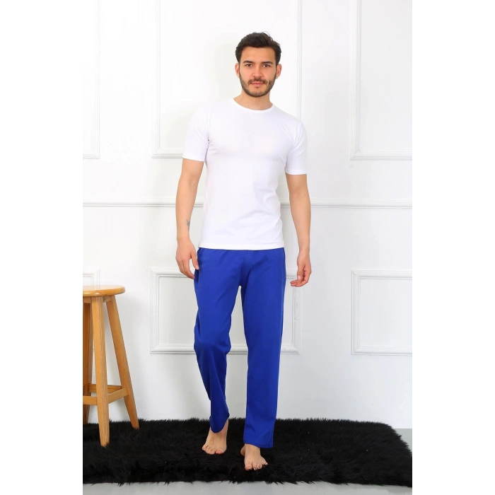 MARSiLYAN- Erkek Pamuk Saks Tek Alt Pijama