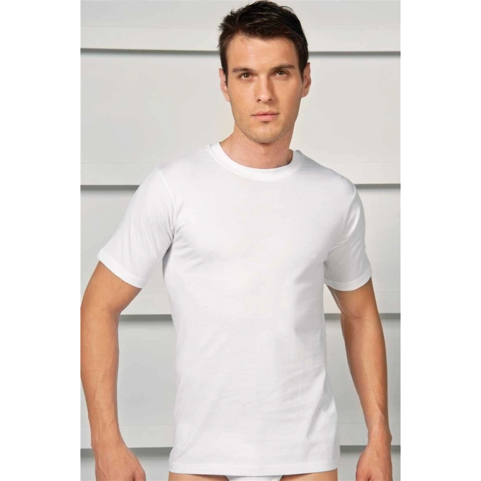 MARSiLYAN- Erkek Pamuklu Kısa Kol Dar Yaka Klasik Fanila T-Shirt (2505)