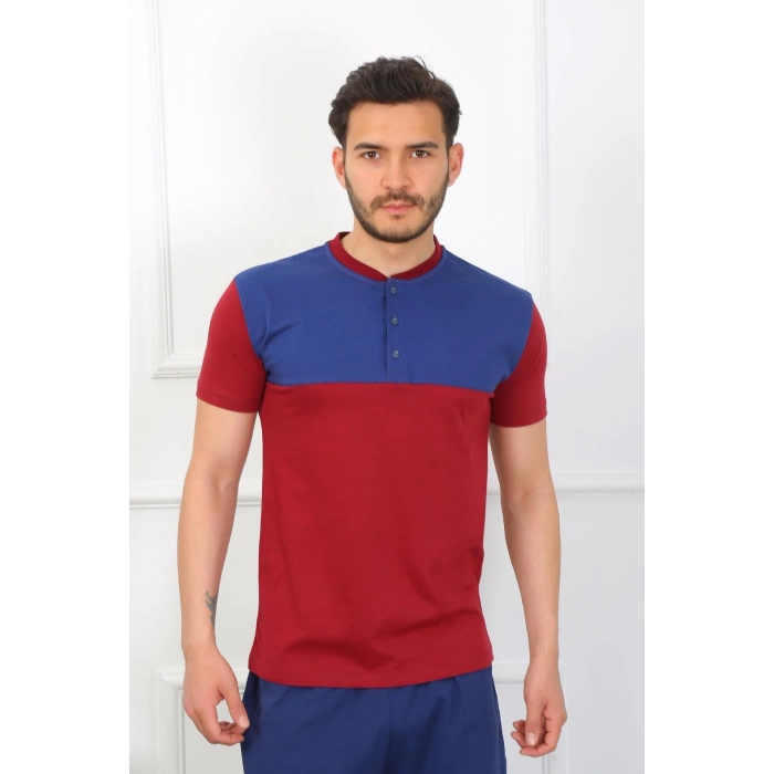 MARSiLYAN- Erkek Penye 3lü Parlamentmavi Parçalı Pijama Takımı