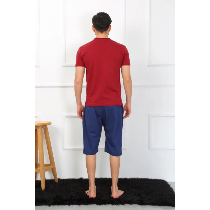 MARSiLYAN- Erkek Penye 3lü Parlamentmavi Parçalı Pijama Takımı