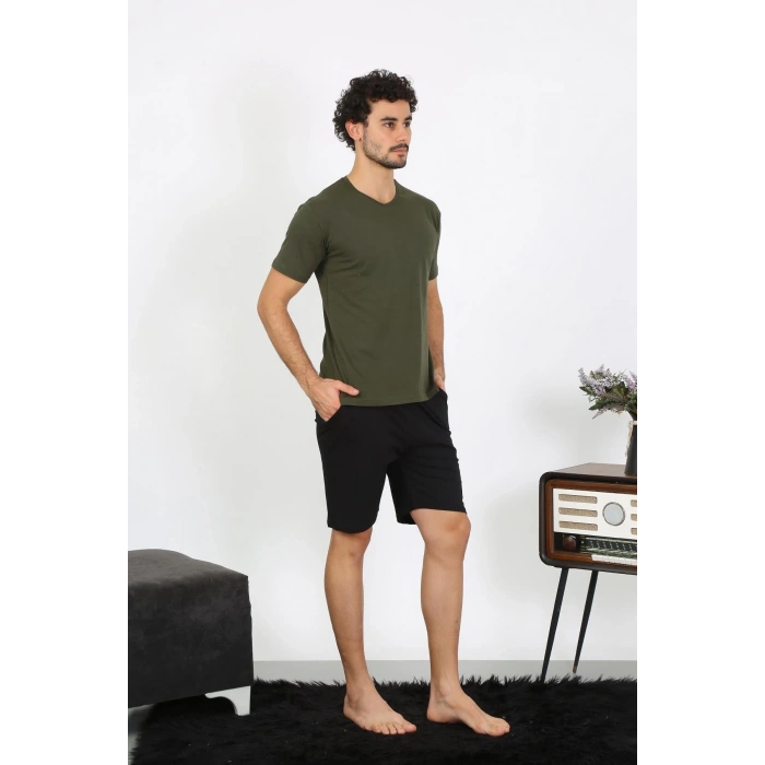 MARSiLYAN- Erkek Penye Haki 3lü Pijama Takımı