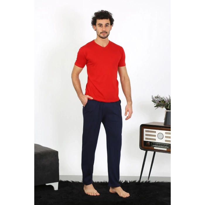 MARSiLYAN- Erkek Penye Kırmızı 3lü Pijama Takımı
