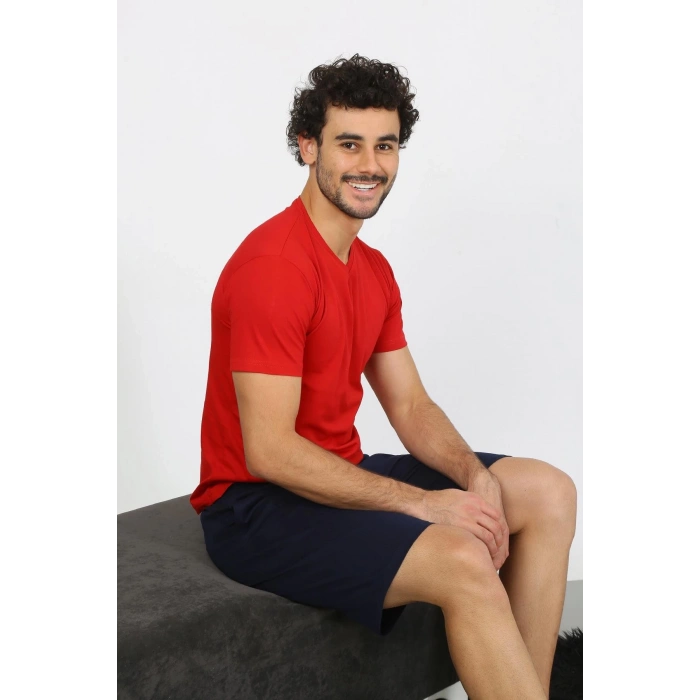 MARSiLYAN- Erkek Penye Kırmızı 3lü Pijama Takımı