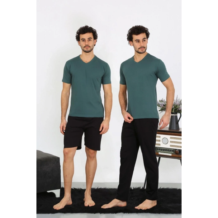 MARSiLYAN- Erkek Penye Petrol Rengi 3lü Pijama Takımı