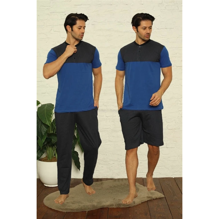 MARSiLYAN- Erkek Saks 3lü Pijama Takım