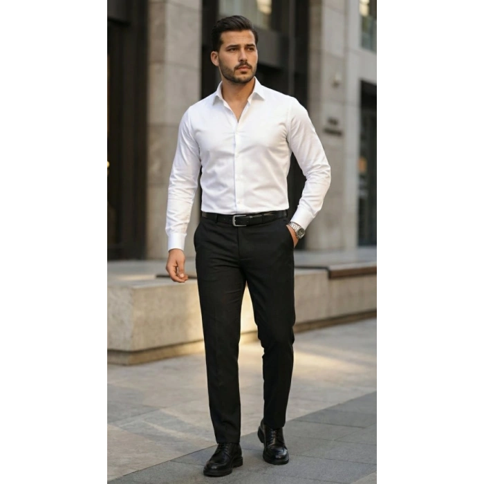 MARSiLYAN- Erkek Saten Klasik Gömlek