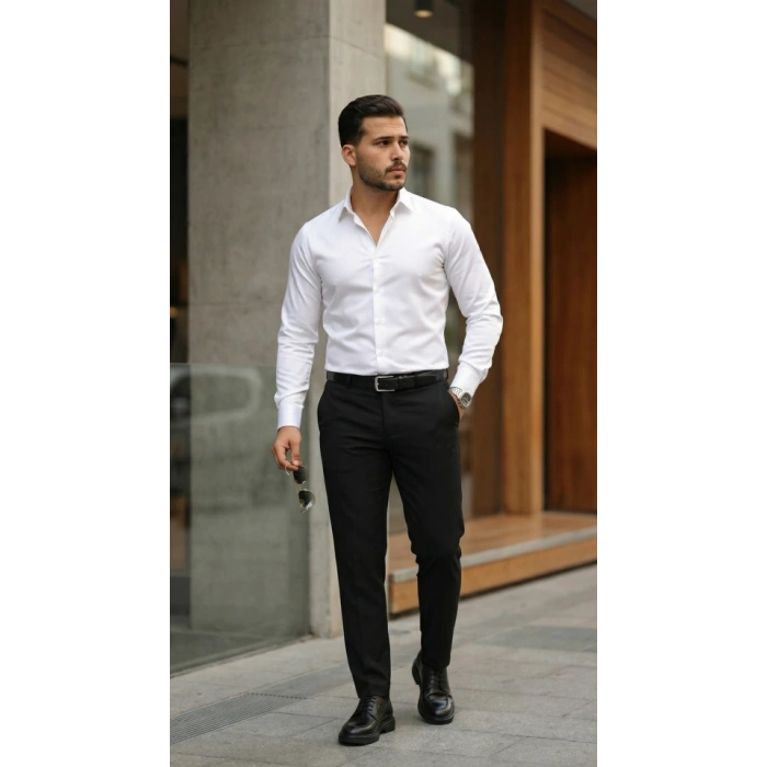 MARSiLYAN- Erkek Saten Klasik Gömlek