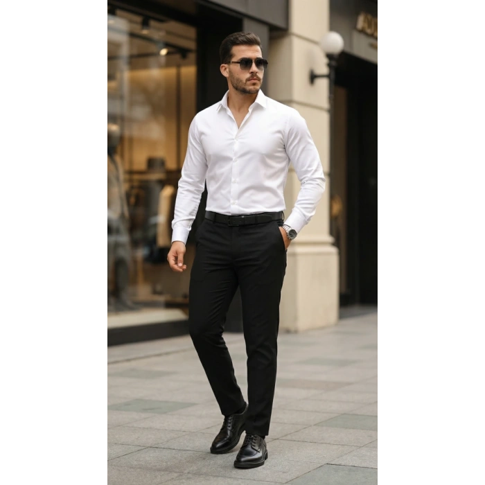 MARSiLYAN- Erkek Saten Klasik Gömlek