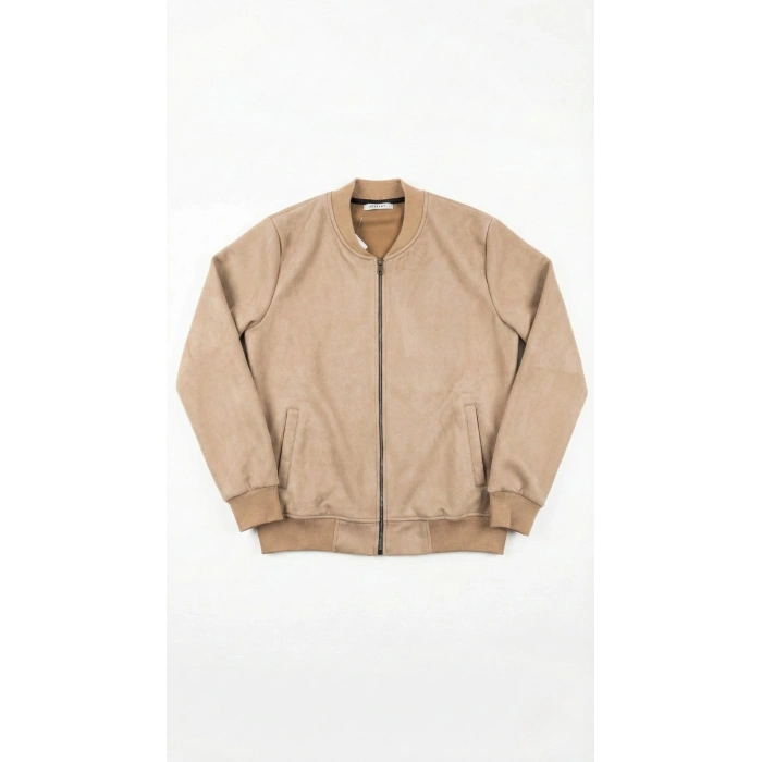 MARSiLYAN- Erkek Scuba Süet Kumaş Bomber Hırka