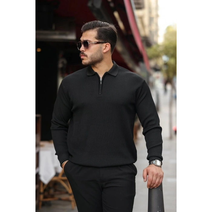 MARSiLYAN- Erkek Selanik örme Yakalı Uzun Kollu Triko