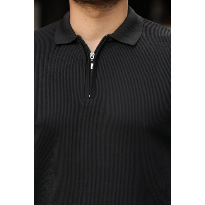 MARSiLYAN- Erkek Selanik örme Yakalı Uzun Kollu Triko