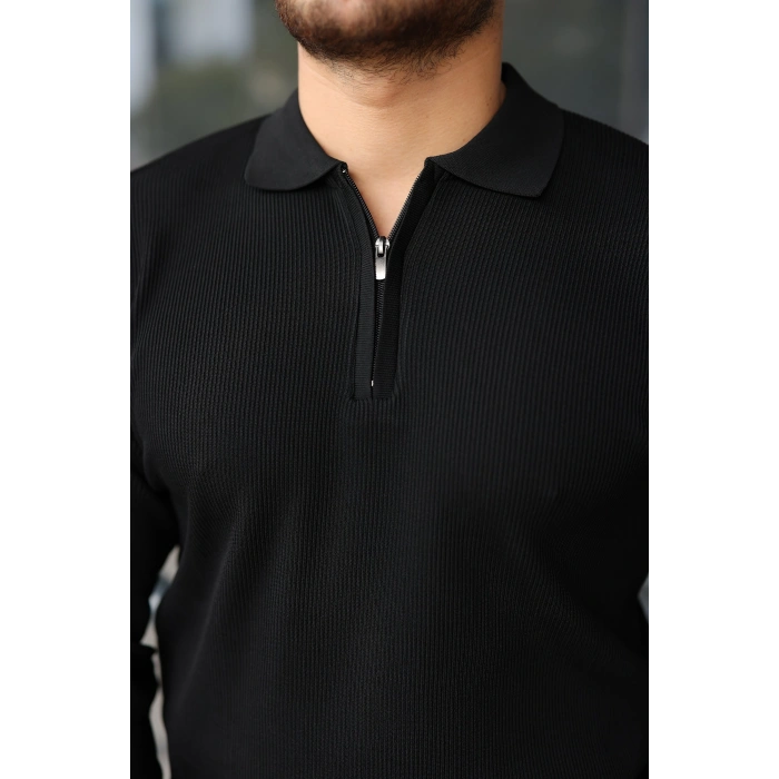 MARSiLYAN- Erkek Selanik örme Yakalı Uzun Kollu Triko