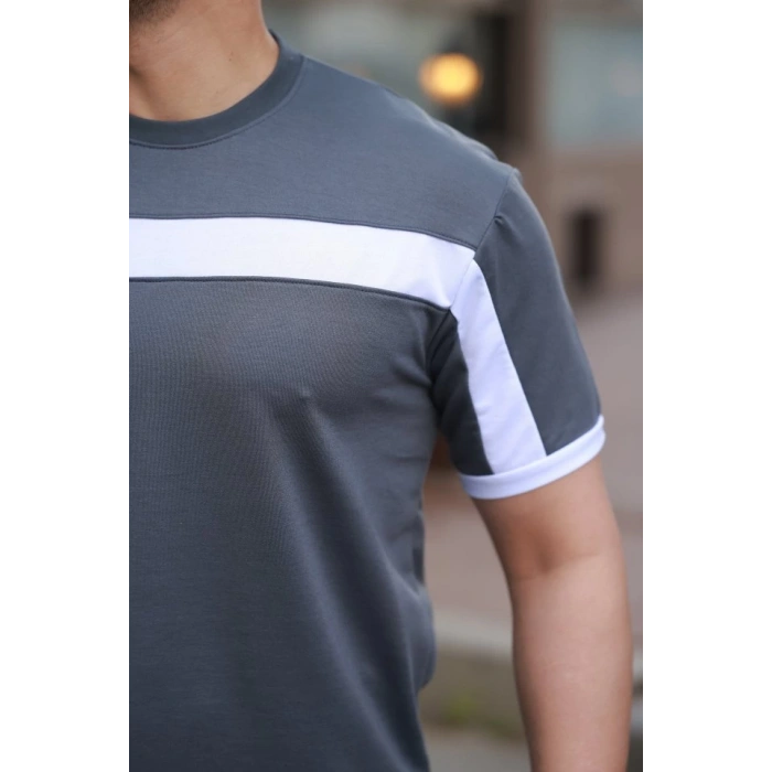 MARSiLYAN- Erkek şerit Detaylı Kısa Kollu T-shirt