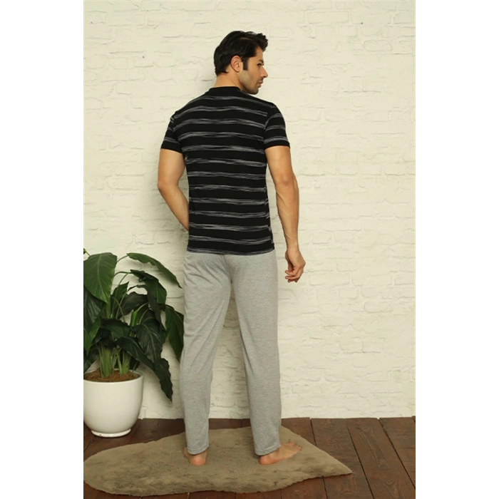 MARSiLYAN- Erkek Siyah 3lü Pijama Takım