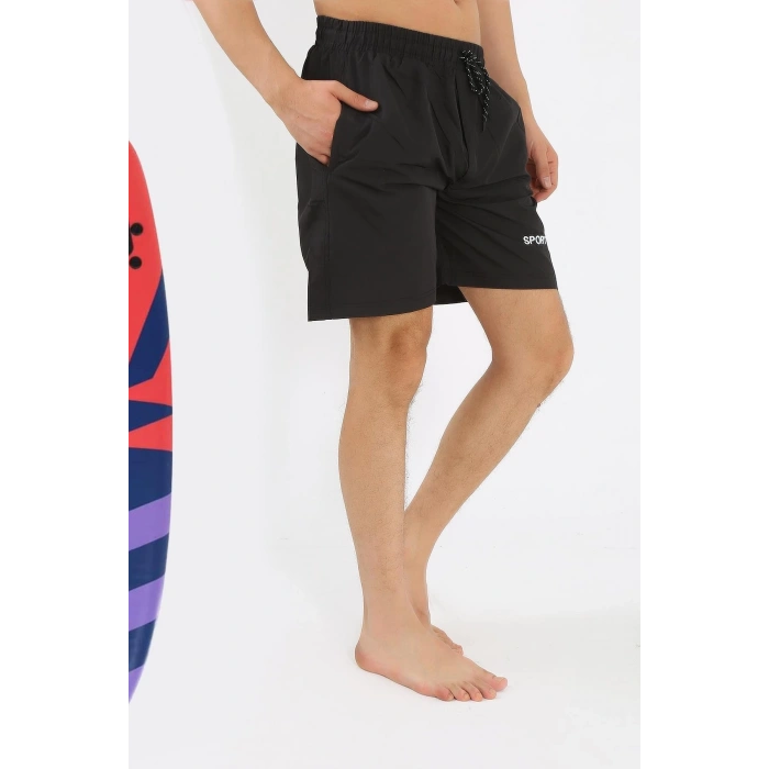 MARSiLYAN- Erkek Siyah Deniz Şortu