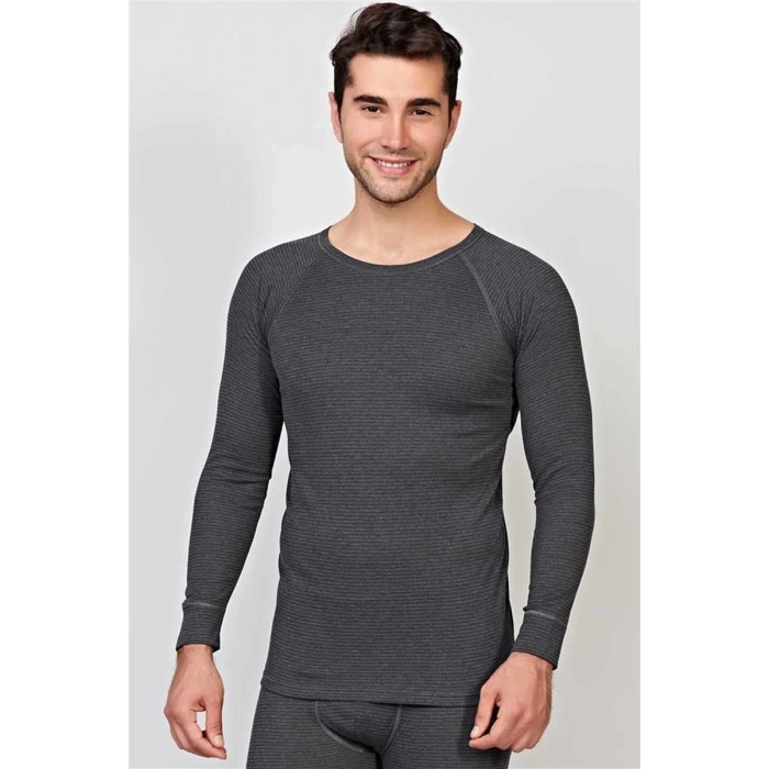 MARSiLYAN- Erkek Termal Geniş Yaka Reglan Uzun Kol İçlik T-Shirt (8565)