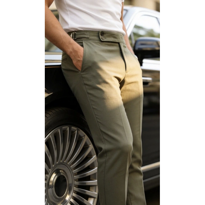 MARSiLYAN- Erkek Toka Detaylı Oldmoney Kumaş Pantolon