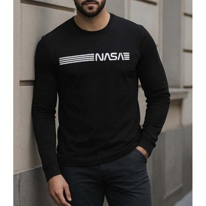 MARSiLYAN- Erkek Uzun Kollu Bisiklet Yaka Viskon Sweat