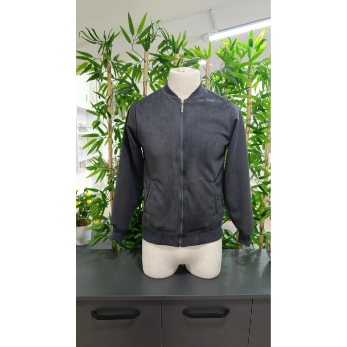 MARSiLYAN- Erkek Uzun Kollu önden Fermuarlı Süet Ceket