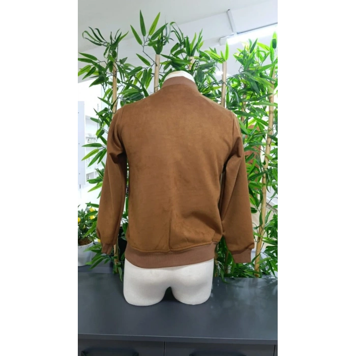 MARSiLYAN- Erkek Uzun Kollu önden Fermuarlı Süet Ceket