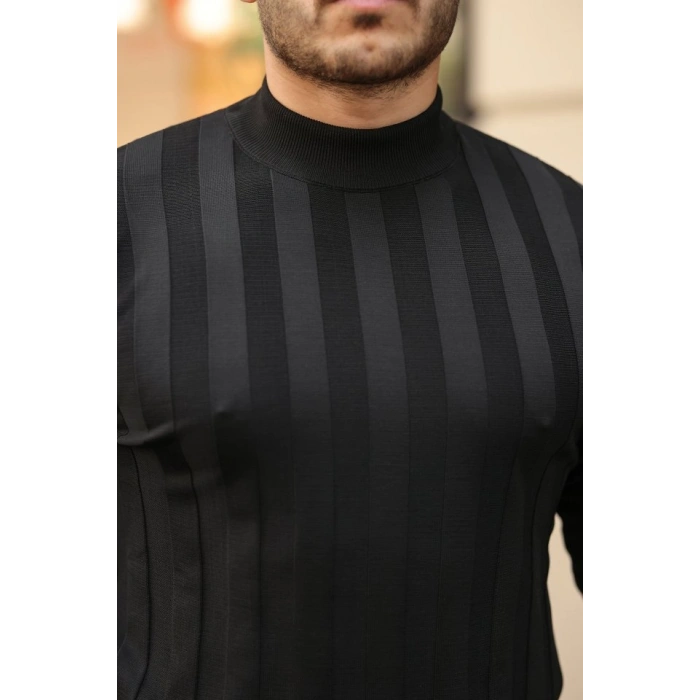 MARSiLYAN- Erkek Yarım Balıkçı Yaka Kabartma Desenli Triko