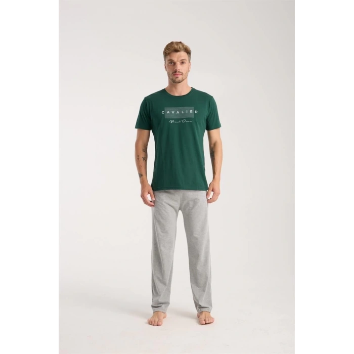 MARSiLYAN- Erkek Yeşil Kısa Kol Pijama Takımı