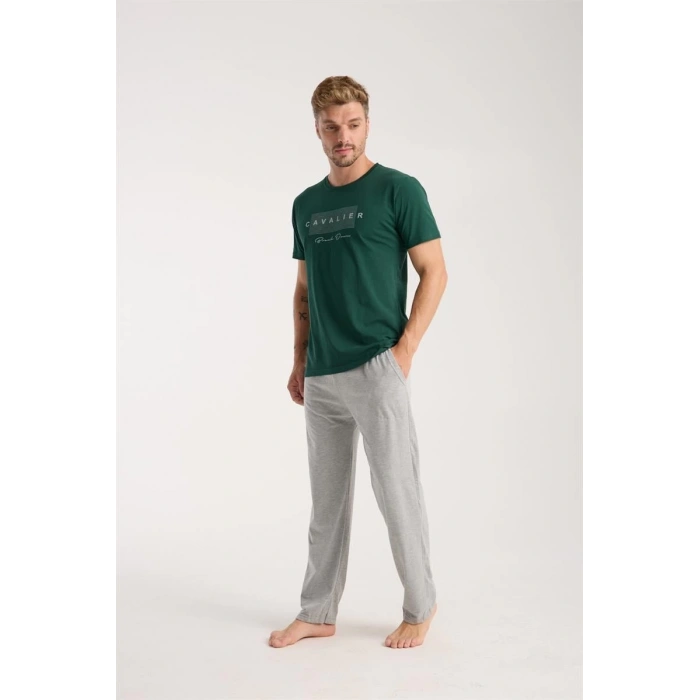 MARSiLYAN- Erkek Yeşil Kısa Kol Pijama Takımı