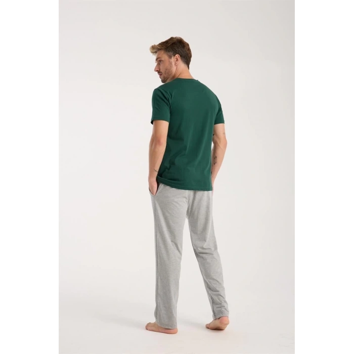 MARSiLYAN- Erkek Yeşil Kısa Kol Pijama Takımı