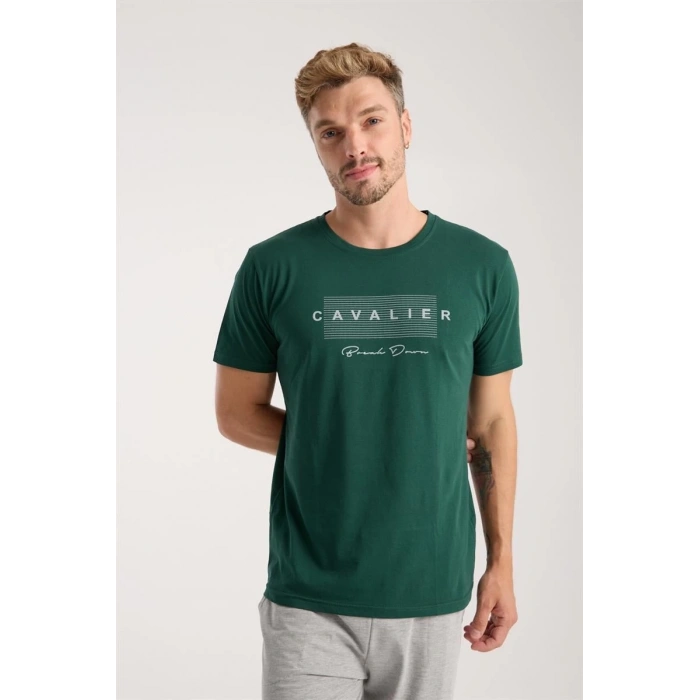 MARSiLYAN- Erkek Yeşil Kısa Kol Pijama Takımı