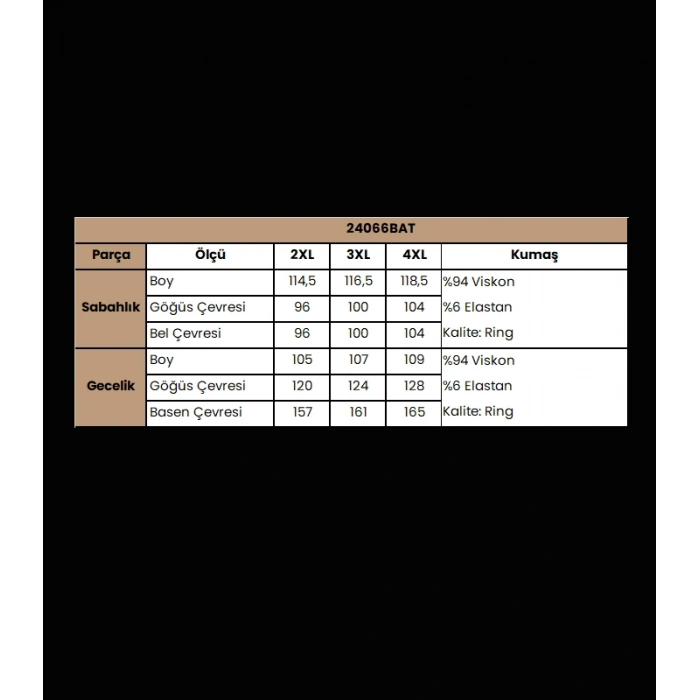 MARSiLYAN-  Etnik Desenli ve Dantelli Büyük Beden Sabahlık Takımı