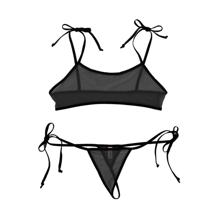 MARSİLYAN-- Fantazi İç Giyim Siyah Fantezi Sütyen Külot Takımı