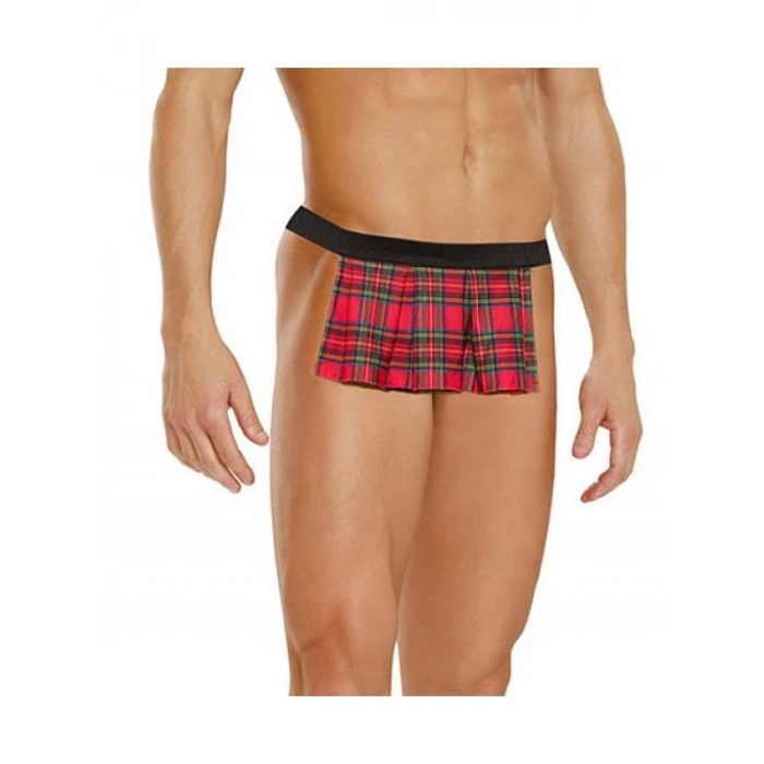 MARSiLYAN-  Fantezi Arkası Açık Ekoseli Erkek Etek  TG274592