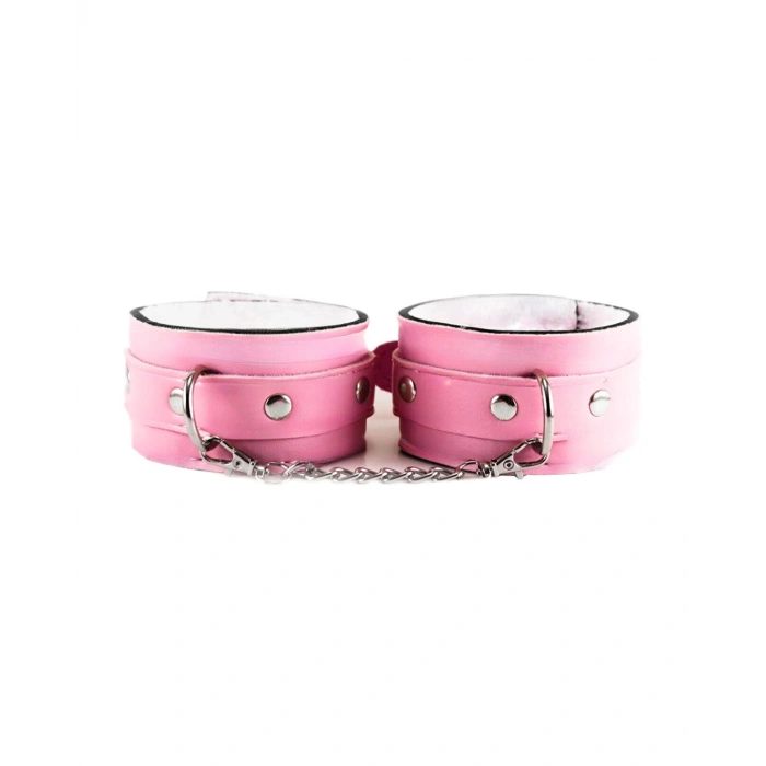 MARSiLYAN-  Fantezi Deri Seksi Pembe Kedi Maske Kelepçe Kırbaç Seti ( 3lü set) TG275368