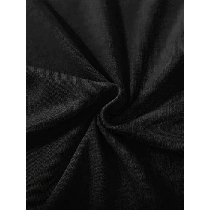 MARSiLYAN- Fiyonk Baskılı Siyah Oversize Unisex T-shirt- Siyah