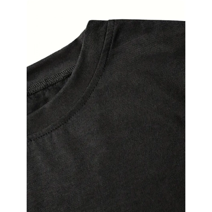 MARSiLYAN- Fiyonk Baskılı Siyah Oversize Unisex T-shirt- Siyah