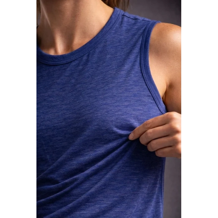 MARSiLYAN- Flamlı Kumaş Sıfır Kolsuz Atlet Basic Spor Üst, Günlük Ve Fitness Kullanımına Uygun - İndigo