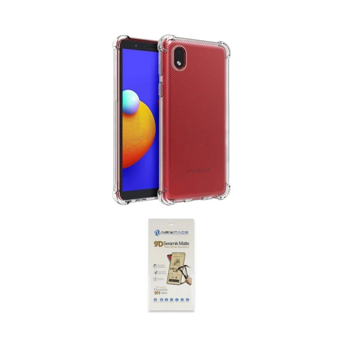 MARSİLYAN™- Galaxy A01 Core Kılıf İz Form Prime - Siyah Mat Seramik Nano Ekran Koruyucu