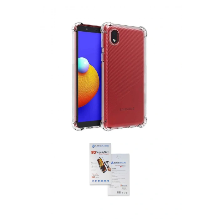 MARSİLYAN™- Galaxy A01 Core Kılıf İz Form Prime - Siyah Seramik Nano Ekran Koruyucu