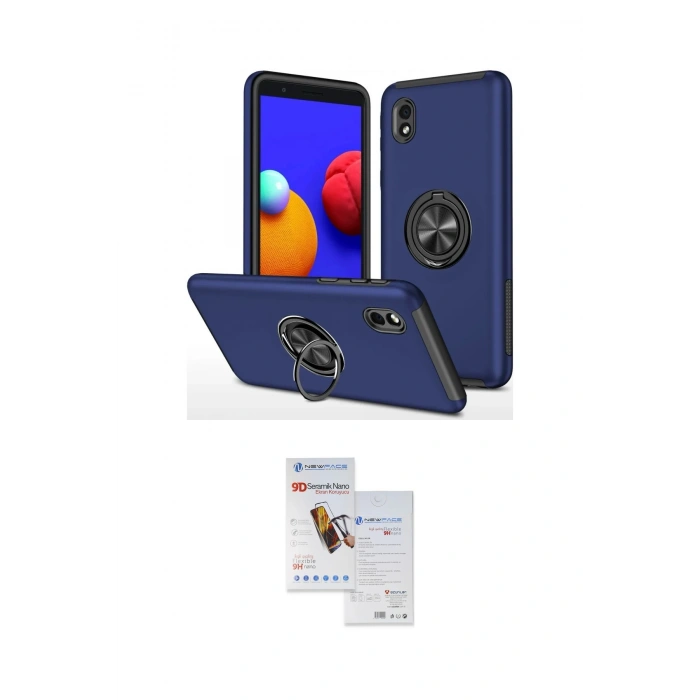 MARSİLYAN™- Galaxy A01 Core Kılıf Odak Form Prime - Siyah Seramik Nano Ekran Koruyucu